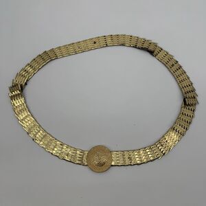 Vintage Unbranded 90s Elastic Gold Tone Belt Costume Metal